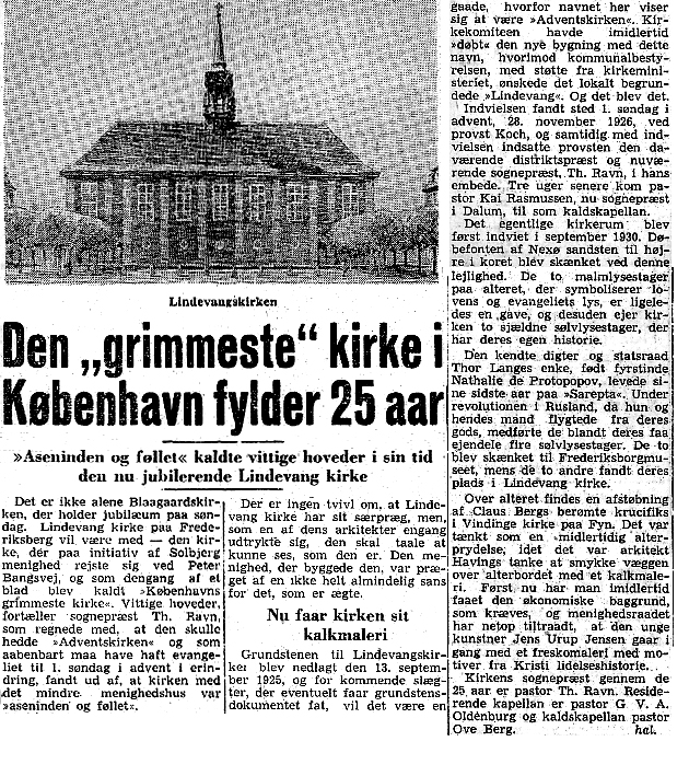 Kritisk avisartikel om Lindevang Kirke