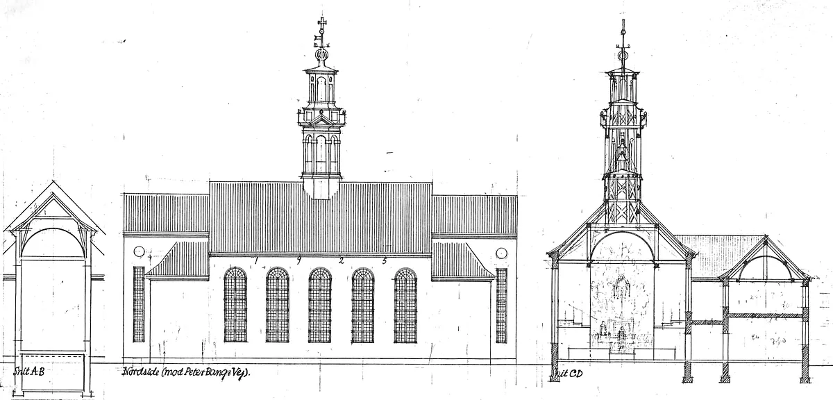 Alternativ arkitekttegning Lindevang Kirke